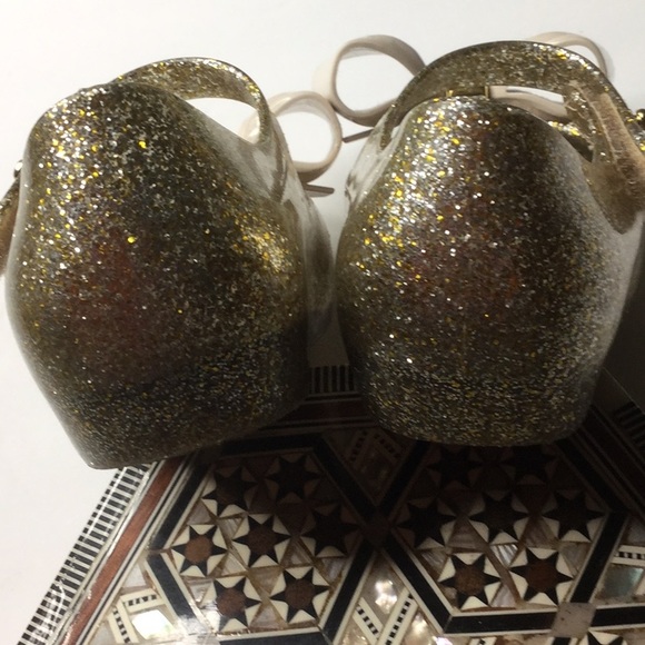 Mini Melissa gold glitter Ultragirl bow jelly flat - Picture 3 of 8